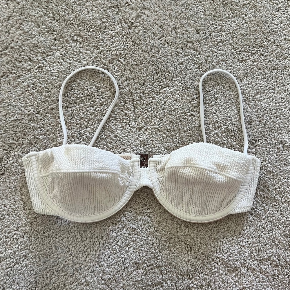Wanderlust Sun Sand Rinse Repeat Belle Bikini Top White Size S